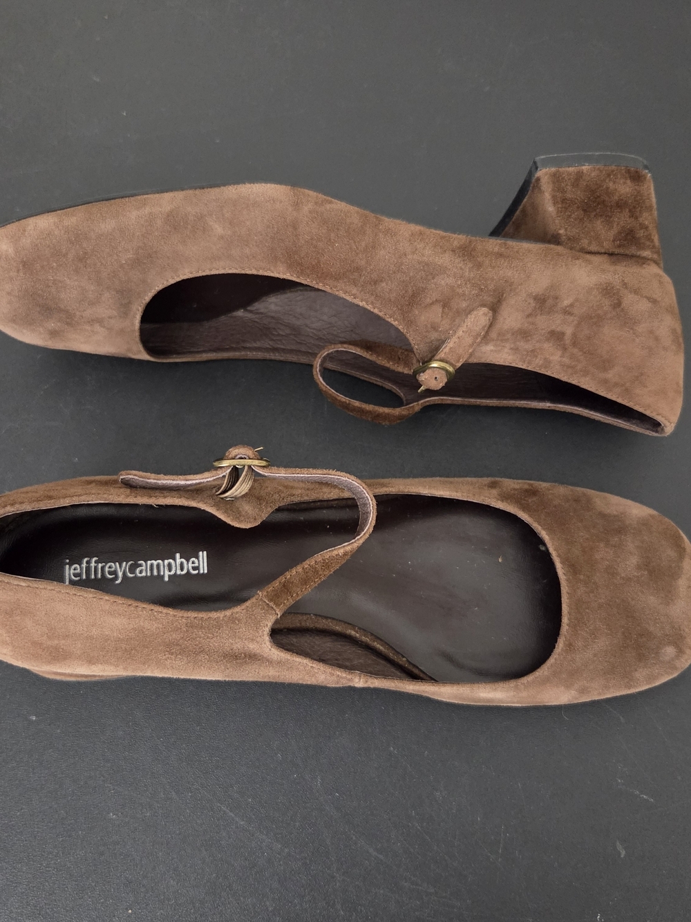 Jeffrey Campbell Women’s Brown Suede Mary Jane Heels
